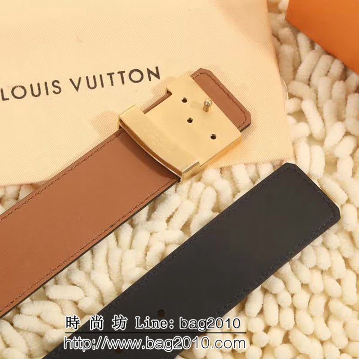 路易威登LV Louis Vuitton風格休閒 品牌印記,雙面皮革配色高端男士皮帶 LHG1189